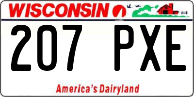WI license plate 207PXE