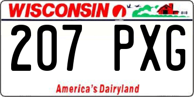 WI license plate 207PXG