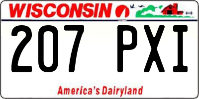 WI license plate 207PXI