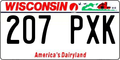WI license plate 207PXK