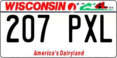 WI license plate 207PXL
