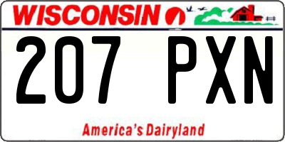 WI license plate 207PXN