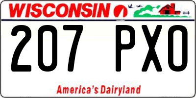 WI license plate 207PXO