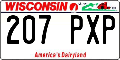 WI license plate 207PXP