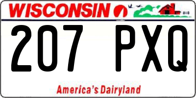 WI license plate 207PXQ