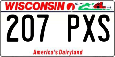WI license plate 207PXS