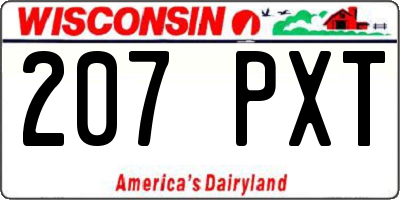 WI license plate 207PXT