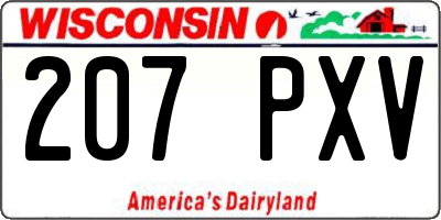 WI license plate 207PXV