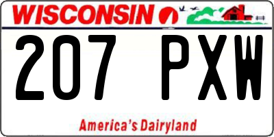 WI license plate 207PXW