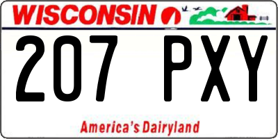 WI license plate 207PXY