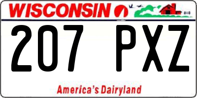 WI license plate 207PXZ