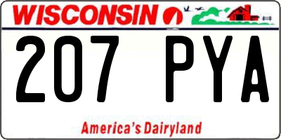 WI license plate 207PYA