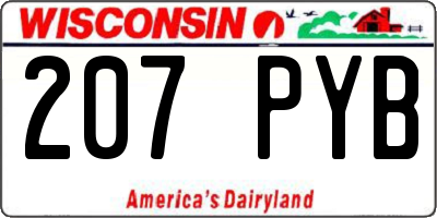 WI license plate 207PYB