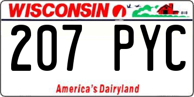 WI license plate 207PYC