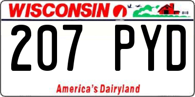 WI license plate 207PYD