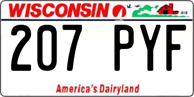 WI license plate 207PYF