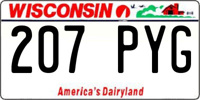 WI license plate 207PYG