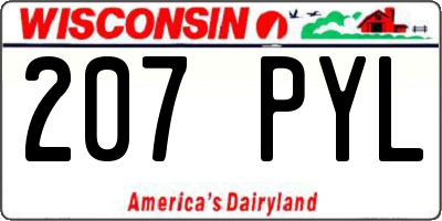 WI license plate 207PYL