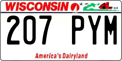 WI license plate 207PYM