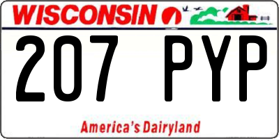 WI license plate 207PYP