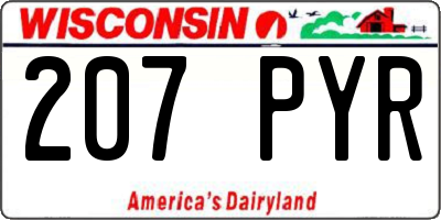 WI license plate 207PYR