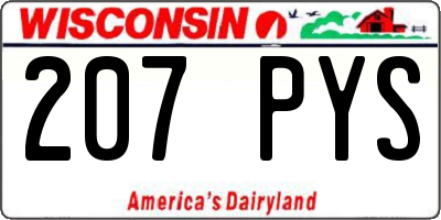 WI license plate 207PYS