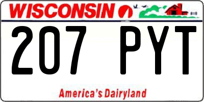 WI license plate 207PYT