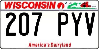 WI license plate 207PYV