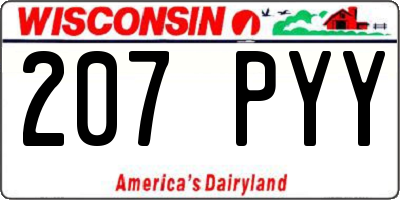 WI license plate 207PYY