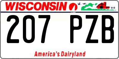 WI license plate 207PZB