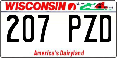 WI license plate 207PZD