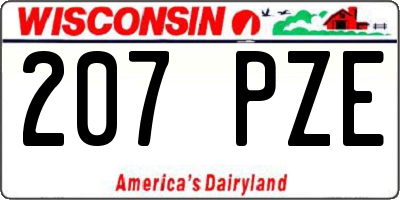 WI license plate 207PZE