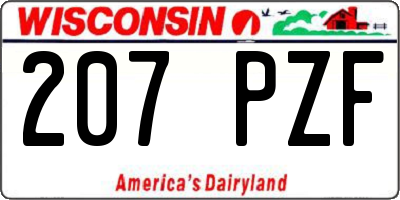 WI license plate 207PZF