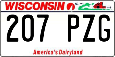 WI license plate 207PZG