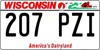 WI license plate 207PZI