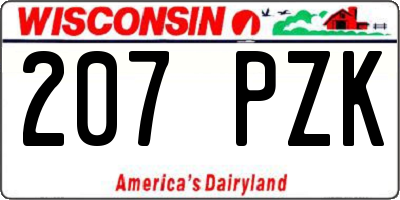 WI license plate 207PZK