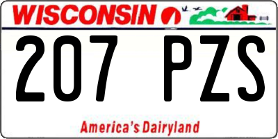 WI license plate 207PZS