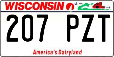 WI license plate 207PZT