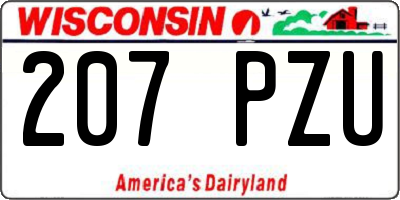 WI license plate 207PZU