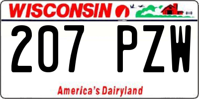 WI license plate 207PZW