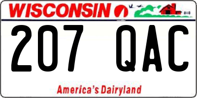 WI license plate 207QAC