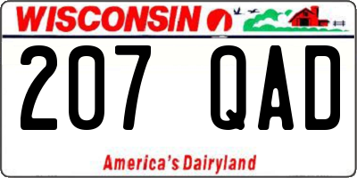 WI license plate 207QAD