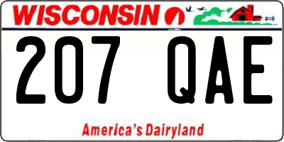 WI license plate 207QAE