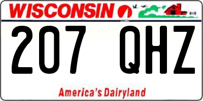 WI license plate 207QHZ