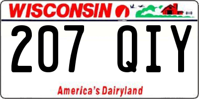 WI license plate 207QIY