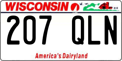 WI license plate 207QLN