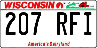 WI license plate 207RFI
