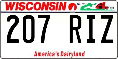 WI license plate 207RIZ