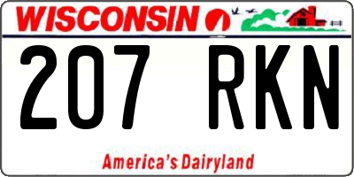 WI license plate 207RKN