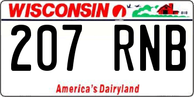 WI license plate 207RNB